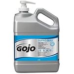 GOJO SUPRO MAX Heavy Duty Hand Cleaner 3.8L Pump Top. Effective on oil, grease, paint, and adhesives. Unique blend of cleaners and skin conditioners with gentle scrubbers