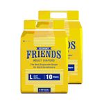 Friends Economy Adult Diapers Tape Style - 20 Count (Large) with odour lock and Anti-Bacterial Absorbent Core