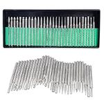 Bestgle 30 Pcs Diamond Burr Assortment Set, 3mm Shank Diamond Coated Burrs Deburring Engraving Carving Drills Bits for Rotary Tool Accessories