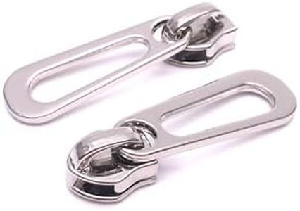 KOTAIFA #5 Zipper Pulls for Purse Bag Making Metal Nylon Coil Zipper Pull Bulk Zipper Slider Zipper Head for Handbag Making Craft Sewing 30pcs Silver
