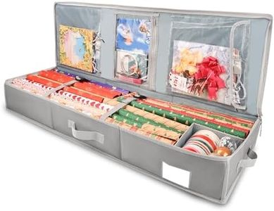 EXLIFBAG Wrapping Paper Organizer Storage for Christmas Gifts Wrapping Pape, Fits Ribbon, Ornaments, Holiday Accessories, 40"