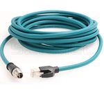 SZRMCC M12 8 Position X-Code Male to RJ45 Ethernet Network Cat-6 Shielded Cable for Industrial Camera (Blue, 5m)