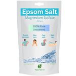 Happy Squirrel Epsom Salt for Foot | Epsom Salt for Pain Relief | Genuine Magnesium Oil Spray alternate for Muscle Relief | Graded 100% Pure, Unscented Magnesium Sulphate (450 Grams)