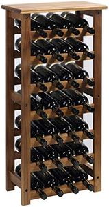 everous Wooden Wine Rack, 7 Tire Floor Wine Storage Rack, 28 Bottles Holder, Free Standing Display Rack for Kitchen, Pantry, Cellar, Natural Free Standing Floor Wine Rack