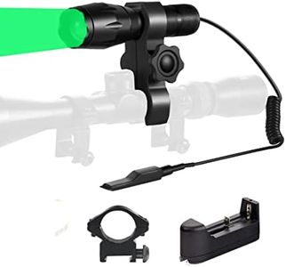 Ulako Green Light 350 Yards Spotlight Flood Light Zoomable Flashlight Torch for Hunting Hog Pig Coyote Varmint