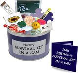 Survival Kit In A Can 16th Birthday Gift. Fun Novelty Gifts For Teenage Boys or Girls. Funny Happy 16th Birthday Present & Card Gift Set For a Teenager Friend Son Daughter (Purple/Lilac)