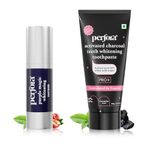Perfora Luminous White Oral Care Combo: Purple Magic Whitening Serum & Charcoal Watermelon Mint SLS Free Toothpaste For Adults | Enamel Safe & Effective Teeth Whitener