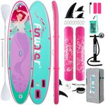 FunWater SUP Inflatable Stand Up Paddle Board 10'6×33"×6" Ultra-Light Inflatable Paddleboard with ISUP Accessories,Fins,Adjustable Paddle, Pump,Backpack