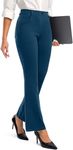 Rammus Womens Dress Pants with Pockets Stretchy Business Casual Work Pants Bootcut Slacks for Office Navy