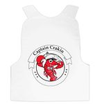 Upper Midland Products Lobster Bibs 25 Pack for Seafood Boil, Bake, or Fest, Disposable Plastic Apron, Crawfish, Crab, Accessories, Party Supplies, Adults White