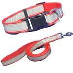 Payton Perry Reflective Dog Collar & Leash, Quick Release Buckle, Pet Collar, Leash for Small Medium Large Breed Dogs (Recommended for 05-15kg pet) (Small, RED)