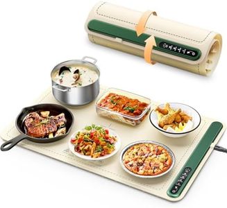 Warming Mat for Food: Portable Fast Even Heating Thickened Silicone Food Warmers for Parties, Roll Up Electric Warming Tray Hot Plate Versatile for Home Buffet Travel