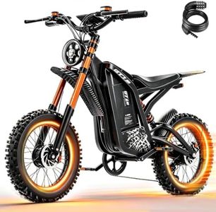 ASKGO Electric Bike for Adults, 60V 30Ah Battery, 5500W Peak Motor, 100 Miles Range & 40MPH, 16" Fat Tire All-Terrain E-Bike with Full Suspension, NFC Smart Unlock, Electric Dirt Bike