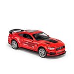 Cocoblinc 1 32 Ford Mustang Gt500 Model Car Sports Car Exclusive Alloy Metal Pull Back Die-Cast Car Diecast Metal Pullback Toy Car with Openable Doors & Light Music Toys for Kids - Red