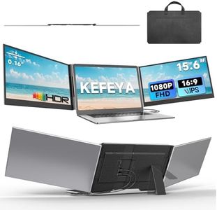 KEFEYA Laptop Bildschirm Erweiterung 15,6", FHD 1080P HDR Triple Monitor, IPS Ultradünn Niedriges Blaulicht Laptop Monitor Erweiterung für 12-17,3" Laptops, HDMI/USB-C Plug-Play für Mac Windows Chrome