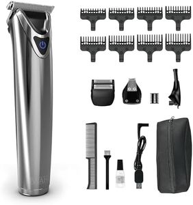 Wahl Canada Lithium‑Ion Stainless Steel All‑In‑One Trimmer – Cordless Waterproof Grooming Kit with T‑Blade, Dual Shaver, Detail Trimmer, 3.5‑Hr Runtime, USB Charging – Model 3114