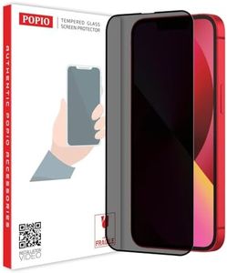 POPIO Privacy Tempered Glass Compatible for iPhone 13/13 Pro / 14 (Black) Edge to Edge Coverage with Easy Installation kit, Anti-Spy Tempered Glass Privacy Screen Protector