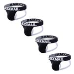 JOCKMAIL 4Pieces/Pack Mens Underwear Jockstraps Cotton Low Waist Mens Jockstrap Comfortable Mens Sport Athletic Supporters (UK, Alpha, M, Regular, Regular, black+black+black+black)