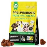 Probiotics for Dogs,Soft Chewable Dog Probiotic for Dogs Digestive Enzymes,Gut Health,Yeast Balance, Immune System and Overall Health Supports,Suitable for All Ages and Breeds (60 soft chews)