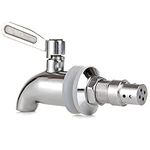 Replacement Spigot Spout for Beverage Dispenser, Stainless Steel Dispenser Faucet with Anti-Clogging Cap Polished Finished