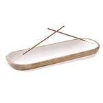 Folkulture Incense Holder or Incense Burner, Ash Catcher or Insense Stick Holder or Insence Tray, 12-inch Long (White)