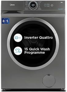 Midea 8Kg/5Kg 5 Star Inverter Fully Automatic Washer Dryer (Mf100D80B/T-In, Titanium Silver, Inbuilt Heater) - Front Load