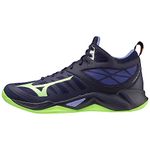 Mizuno Unisex Wave Dimension MID Volleyball, EveBlue/TechGreen/Iolite, 8 UK