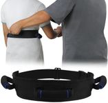 Transfer Gait Belt with Handles,Upgraded Version (Using Rubber Handles for Handles) Transfer Walking Gait Belt for Elderly, Seniors,Transfer and Standing Assist (Blue)