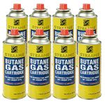 Straame - Camping Gas, Gas Bottles for Camping Stove, BBQ, Heaters, Blowtorch, BBQ, Gas Weed Burner - Outdoor Camping Must Have, Safe and Easy to Use – Portable (Pack of 8)