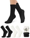 yeuG Pilates Socks with Grips for Women Non Slip Ruffle Socks Grip Socks Cute Turn-Cuff Crew Frilly Socks Grippy Yoga Socks