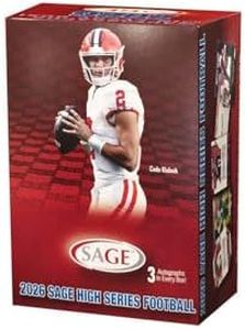 2026 Sage High Series Football Trading Card Blaster Box (3 Autographs Per Trading Card Box)