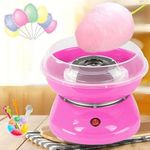 KRIYA Cotton Candy Maker Machine Electric Sugar Floss Homemade Hard & Sugar Free Candy with Detachable Splash Guard + Sugar Spoon+ 10 Bamboo Sticks for Kids, Carnival Party, Kitchen Bakery Snacks