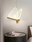 BLISSBELLS 12 Watt LED Pendant Lamp Butterfly Bedside Hanging Pendant Ceiling Light- (Warm White + Natural White + Cold White), Gold Pack of 1