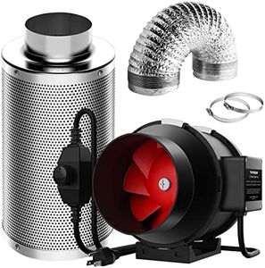 VIVOSUN Grow Tent Ventilation System, 6 Inch Inline Duct Fan with Speed Controller, 6'' Carbon Filter, and 16ft. Ducting Combo, Air Cooling and Filtration Kit for Grow Tent, Hydroponics