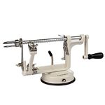 Apple Peeler and Corer by Cucina Pro - Long Lasting Chrome Cast Iron with Countertop Suction Cup, White