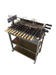 Stainless Steel Cypriot Greek Charcoal BBQ with 2 bottom trays & 2 Electric 220-240v Motors