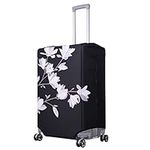 kwmobile Travel Luggage Suitcase Cover - Protector for Luggage Suitcase (XL) - Magnolias, Taupe/Brown/Black