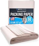 Bryco Goods Packing Paper Sheets for Moving - 1.5lb - 50 Sheets of Newsprint Paper - Wrapping and Protecting Fragile Items - Must Have in Your Moving Supplies - 27" x 17" - Made in USA