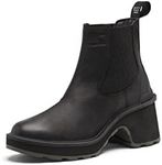 SOREL Women's Hi-Line Heel Chelsea Boots - Black, Sea Salt - Size 6.5