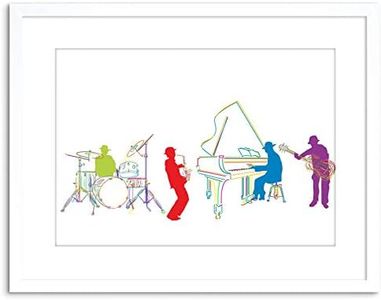 Jazz Piano Blues Drums Saxaphone Music Home Framed Wall Art Print