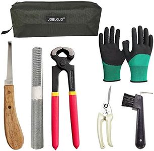 JDBLGJD Farrier Tools,8 inch Farrier Tool Kits （7 Piece） Goat Hoof Trimmers Mini Rasp Hoof File Goat Pig Equine Metal Shears Professional Farriers Hoof Nipper Cutter Handle Knife Goat Supplies…