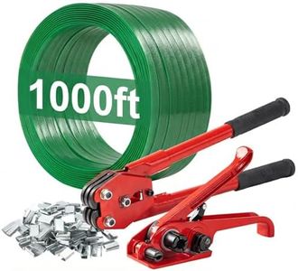 ZUEDA Pallet Banding Strapping Kit, 5/8"x 1000' Heavy Duty PET Strapping with Tensioner and Sealer Tool, 100 Metal Seals for Shipping, Moving, Warehouses, and Industrial Bundling, 1480 lbs Break