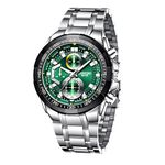 LONGBO Silver Green Business Casual Stainless Steel Decorative Subdials Big Blue Dial Scratch Resistant Waterproof Watch For Men And Boys - Analogue