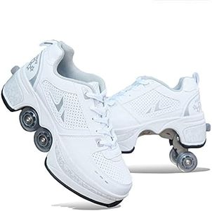 Roller Skates for Women,Shoes with Wheels for Girls,Kick Rollers Shoes Retractable for Boys, Adult Parkour Quad Roller Shoes,Inline Skates Children'sOutdoor Skates,A-9