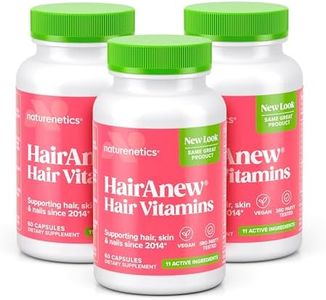 HairAnew (Unique Hair Growth Vitamins with Biotin) - Tested - for Hair, Skin and Nails - Women and Men - Addresses Vitamin Deficiencies That Could be The Cause of Hair Loss or Lack of Regrowth (3)