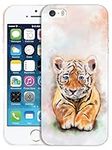 Glisten - iPhone 5 Case, iPhone 5S Case, iPhone SE 1st Gen Case - Cute Baby Tiger Design Printed Slim, Sleek & Cute Plastic Hard Protective Designer Back Phone Case for iPhone 5 / 5S / SE 2016.