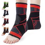 Ankle Brace Set of 2 Compression Support Adjustable Sleeve for Injury Recovery, Joint Pain and More, Arch Brace Support & Foot Stabilizer, Ankle Wrap Protect Against Ankle Sprains or Swelling