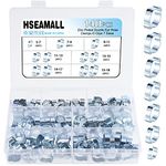 HSEAMALL 140PCS 5-18mm Double Ear O Clips Hose Clamps Tube Pipe Clamps Hose Fasteners Clips