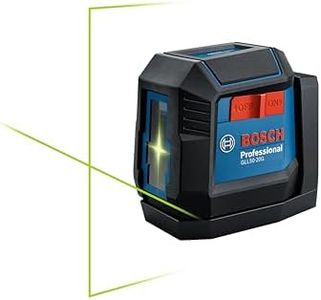 BOSCH GLL50-20G 50 Ft Green-Beam Self-Leveling Cross-Line Laser, Includes Integrated Magnetic Mount, 2 AA Batteries, & Soft Pouch