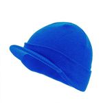 The Vintage Year Sports Visor Billed Knit Radar Cuff Beanie - blue - One size